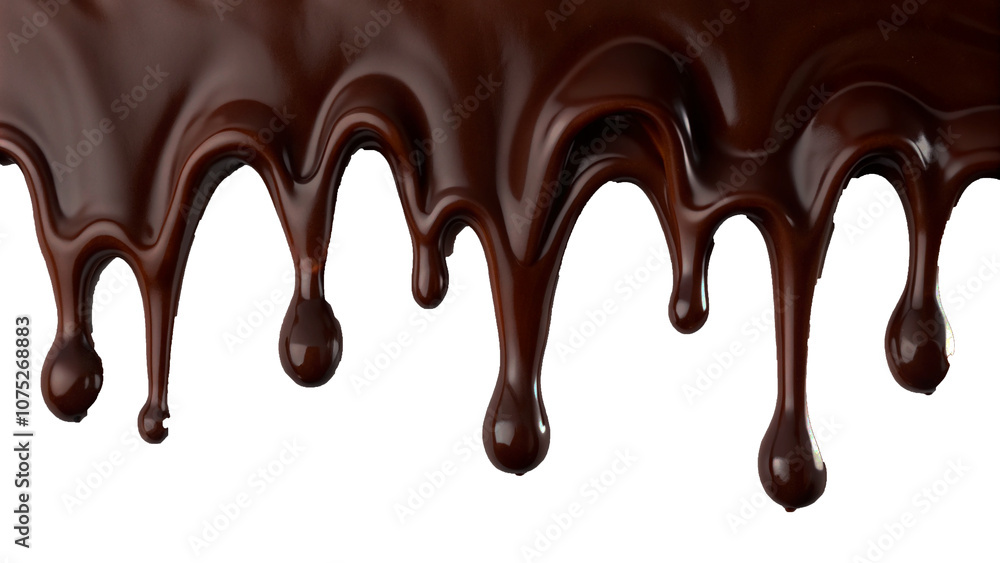 Melted chocolate dripping with white background Melted chocolate dripping with white background