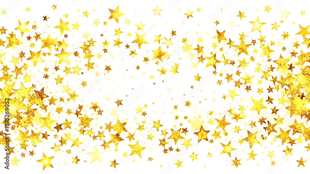 Gold sparkle splatter border. Gold stars random luxury sparkling isolated white background Gold sparkle splatter border. Gold stars random luxury sparkling isolated white background