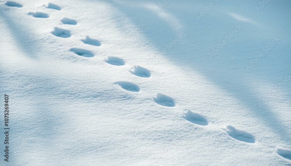Small footprints left in the snow Small footprints left in the snow