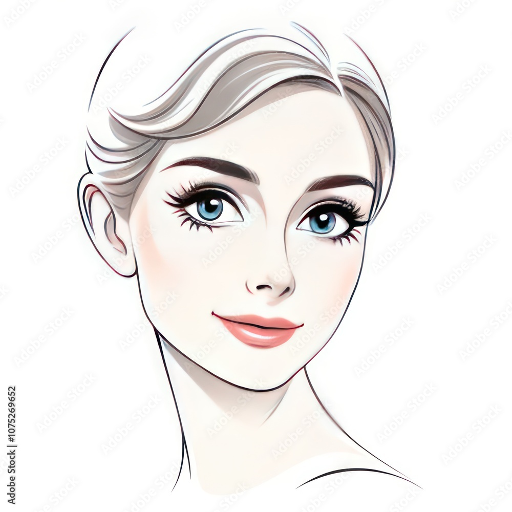 Elegant Portrait of a Woman Showcasing Natural Beauty Against a Minimalistic Background Elegant Portrait of a Woman Showcasing Natural Beauty Against a Minimalistic Background