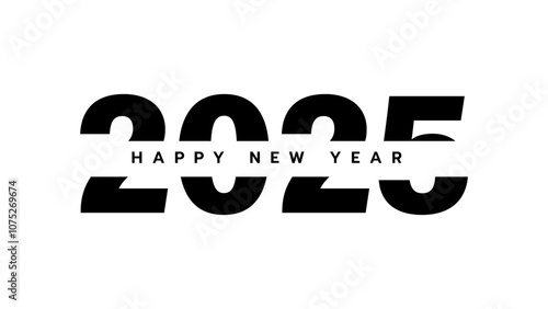 2025 Happy New Year 2025 banner design on white background, Vector illustration.