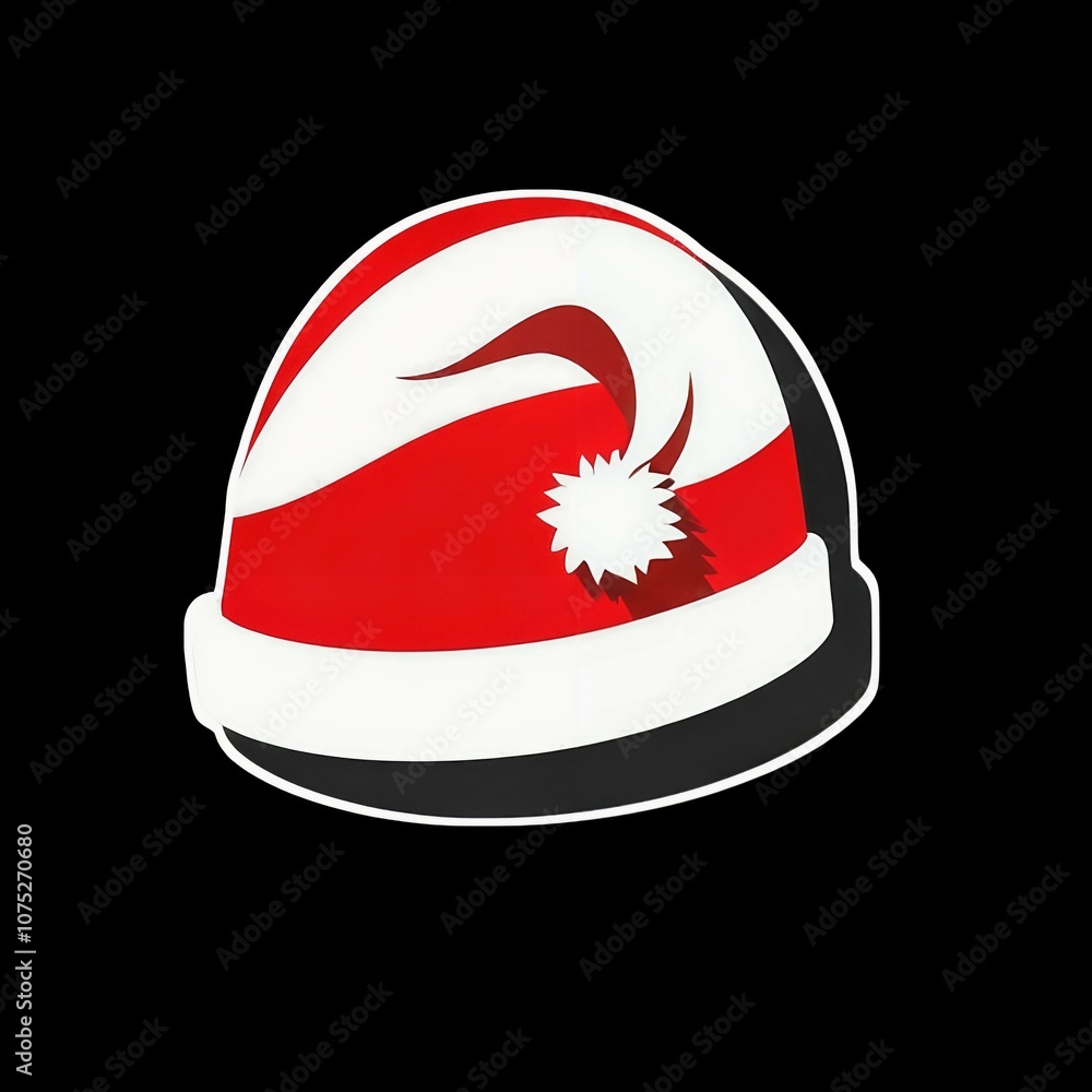 Stylized Christmas Cap Icon Stylized Christmas Cap Icon