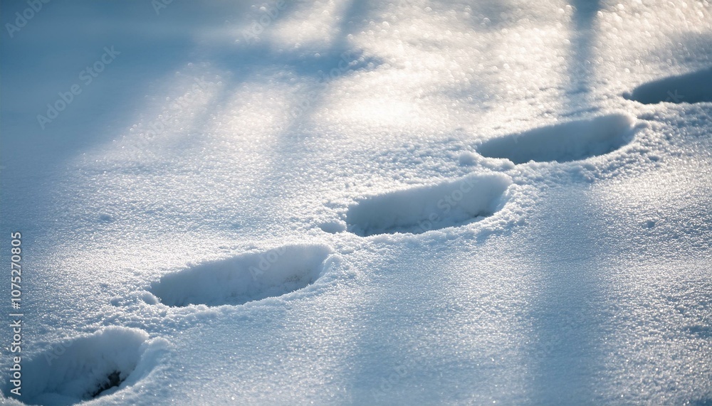 Naklejka premium Small footprints left in the snow