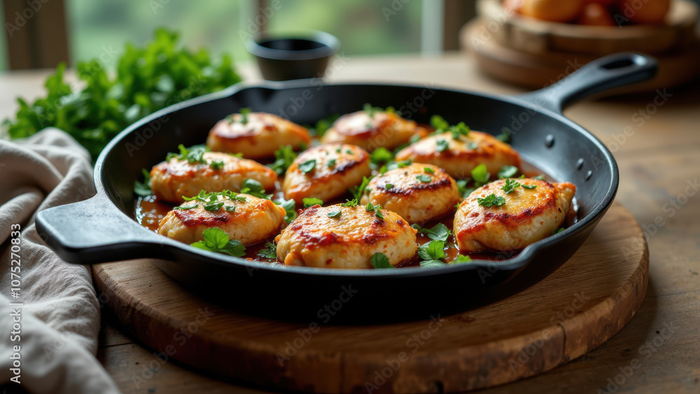 A pan full of delicious Marry Me Chicken, freshly cooked and ready to serve. A pan full of delicious Marry Me Chicken, freshly cooked and ready to serve.