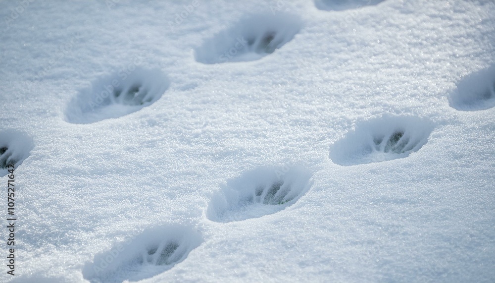 Small footprints left in the snow Small footprints left in the snow