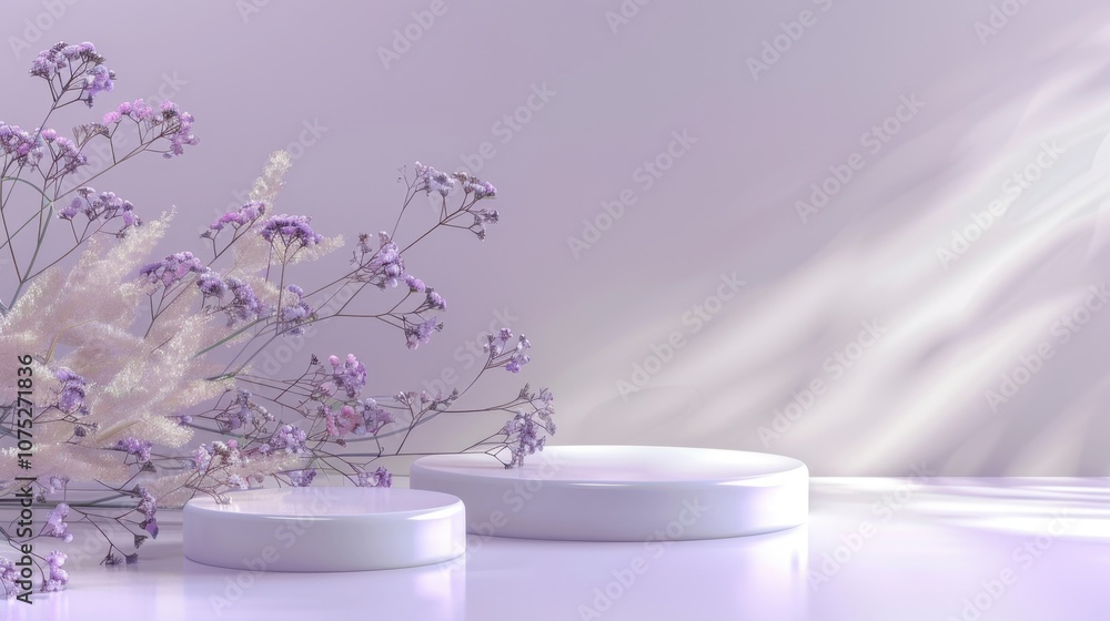 Minimalist Product Display with Dried Flowers Minimalist Product Display with Dried Flowers