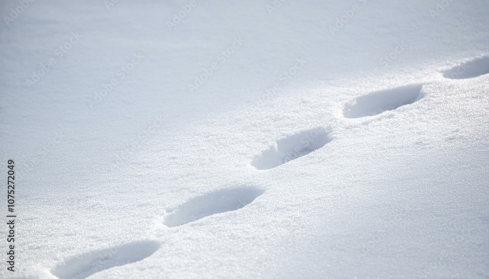 Small footprints left in the snow Small footprints left in the snow