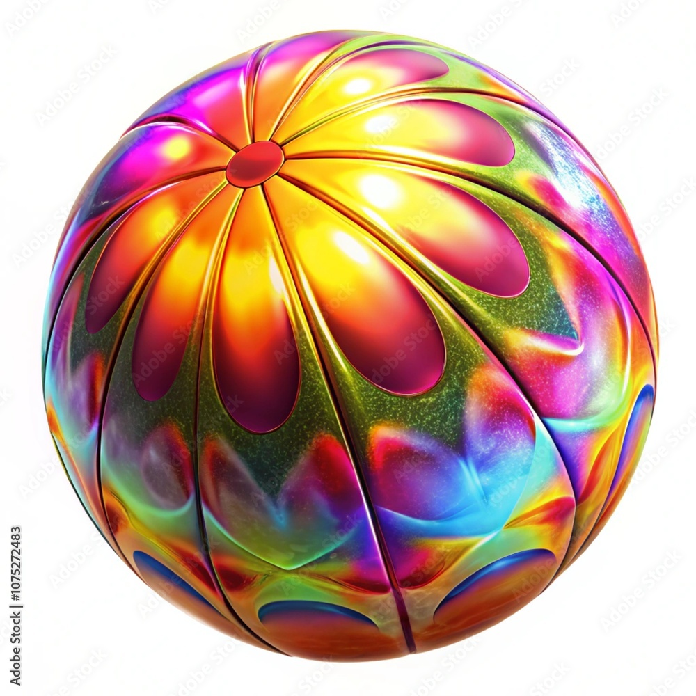 bright inflatable ball isolated on a white background