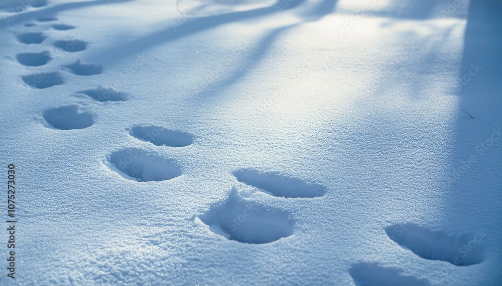 Small footprints left in the snow Small footprints left in the snow