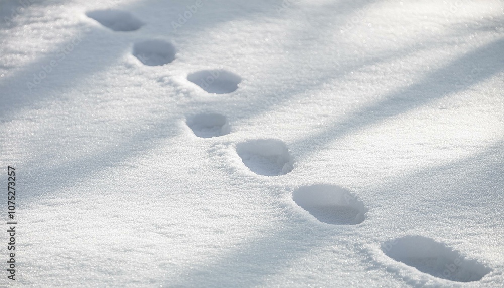 Small footprints left in the snow Small footprints left in the snow
