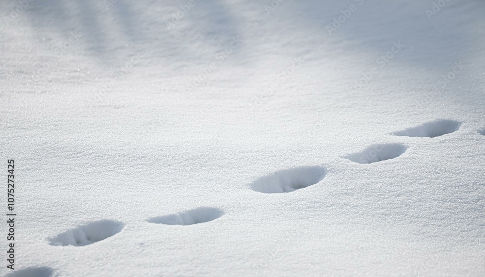 Small footprints left in the snow Small footprints left in the snow