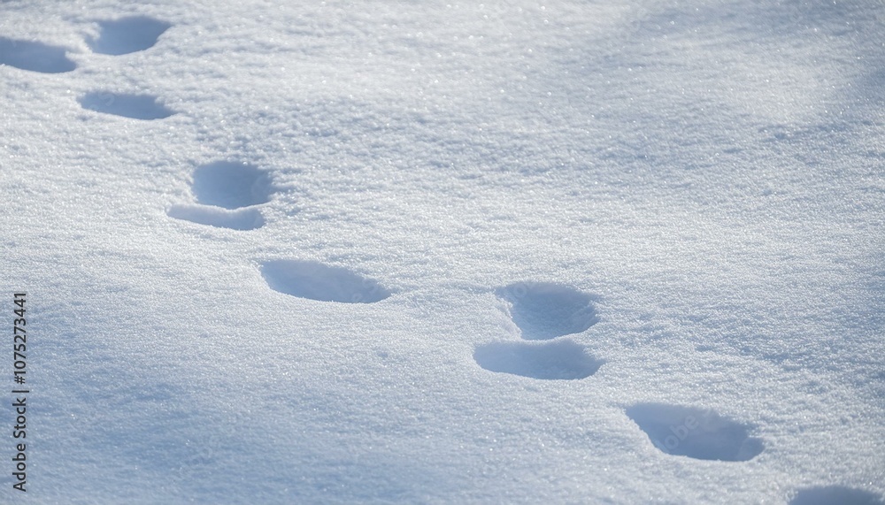Small footprints left in the snow Small footprints left in the snow