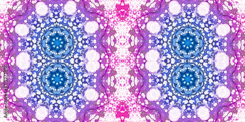 Seamless kaleidoscope pattern. The texture of the woven pattern. Endless pattern