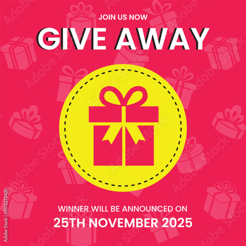 Giveaway winner announcement social media post banner template