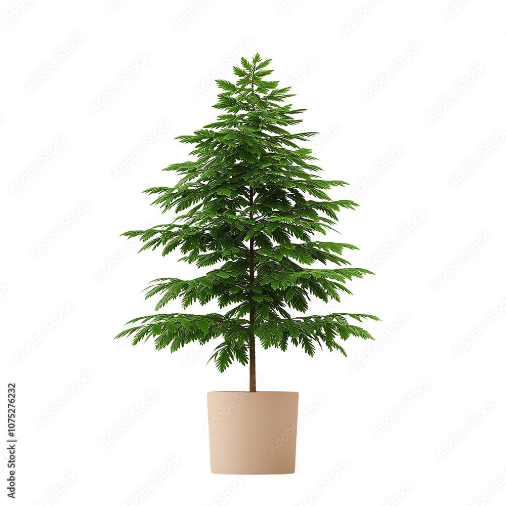 Decorative evergreen tree in a pot, ideal for indoor settings and holiday decor, vibrant green foliage, rustic planter. transparent background Decorative evergreen tree in a pot, ideal for indoor settings and holiday decor, vibrant green foliage, rustic planter. transparent background