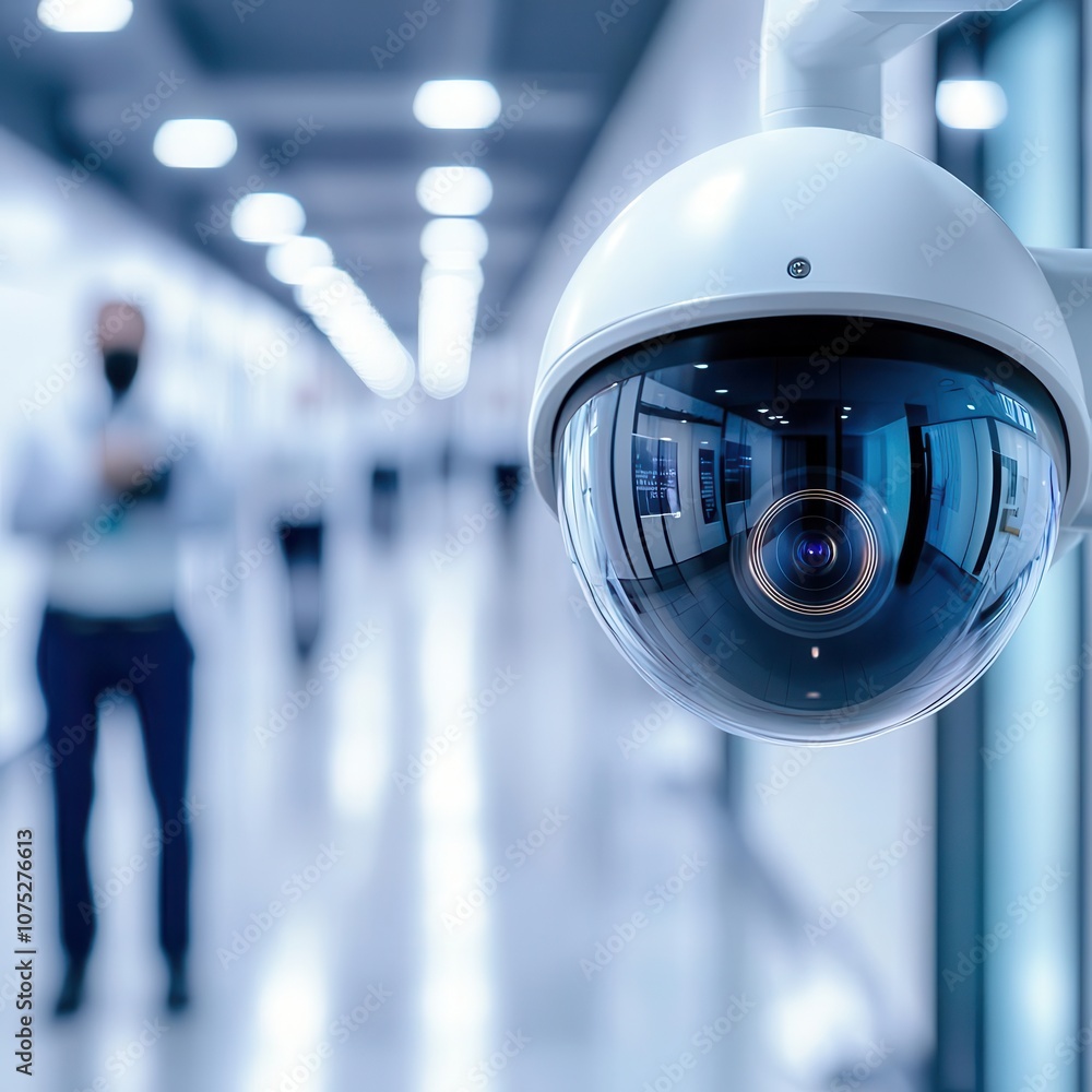Person at a conference center using facial recognition to gain access, improving security measures Person at a conference center using facial recognition to gain access, improving security measures