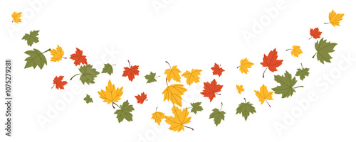 Wallpaper Mural Maple illustration of autumn leaves falling in warm colors slowly float through the air Torontodigital.ca
