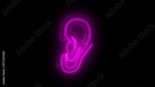 Wallpaper Mural Ear icon animation by pink neon on black background. Torontodigital.ca
