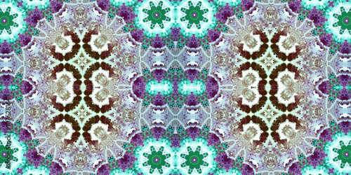 Seamless kaleidoscope pattern. The texture of the woven pattern. Endless pattern