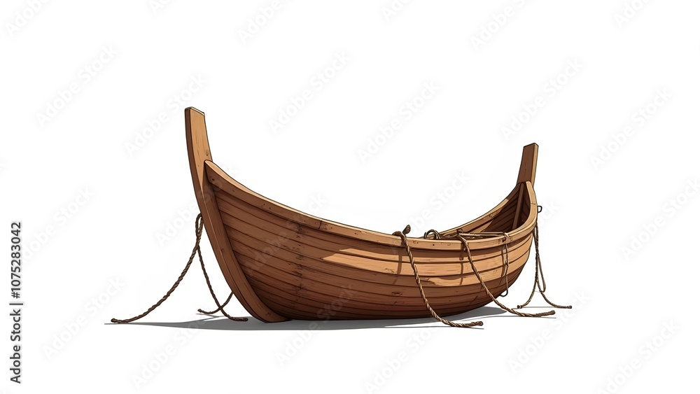 Simple drawing of a traditional wooden fishing boat, showcasing a classic boat design. Simple drawing of a traditional wooden fishing boat, showcasing a classic boat design.