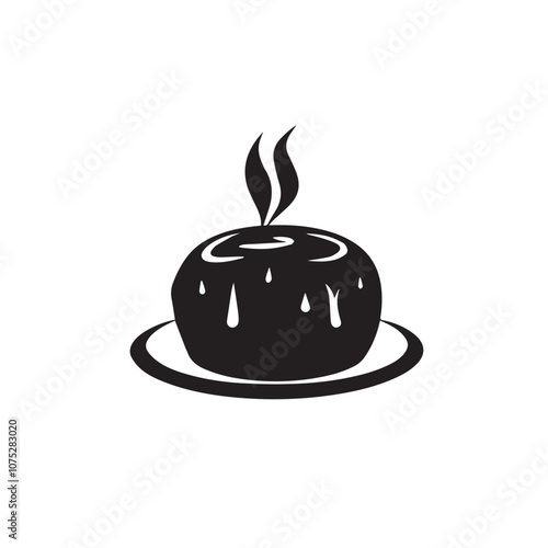 Pudding In cartoon, hand-drawn flat style. image for social media, websites and UI. Isolated 2D vector design in logo, icon, sketch style, simple line vector, single color. AI Generative Art.