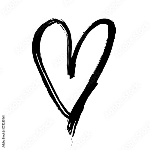 Hand Drawn Grunge Happy Valentune Day Print