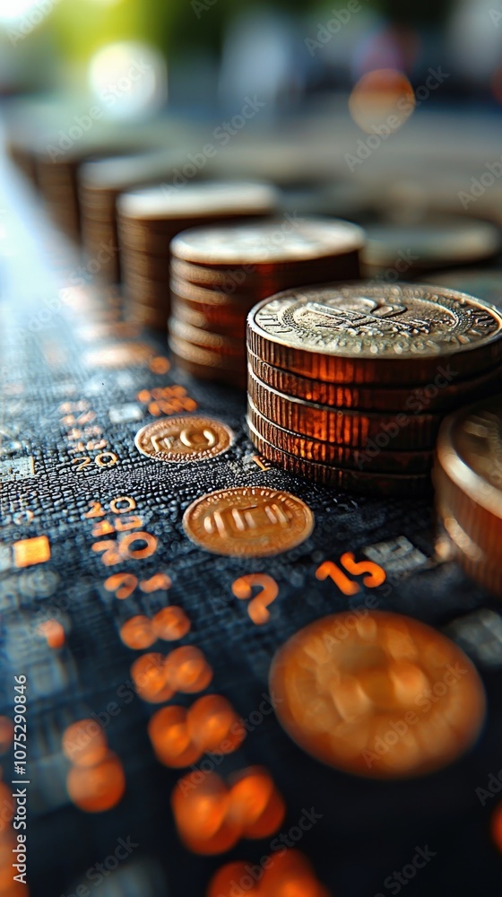 A close-up image of various coins stacked on a patterned surface, highlighting their textures and intricate designs. A close-up image of various coins stacked on a patterned surface, highlighting their textures and intricate designs.