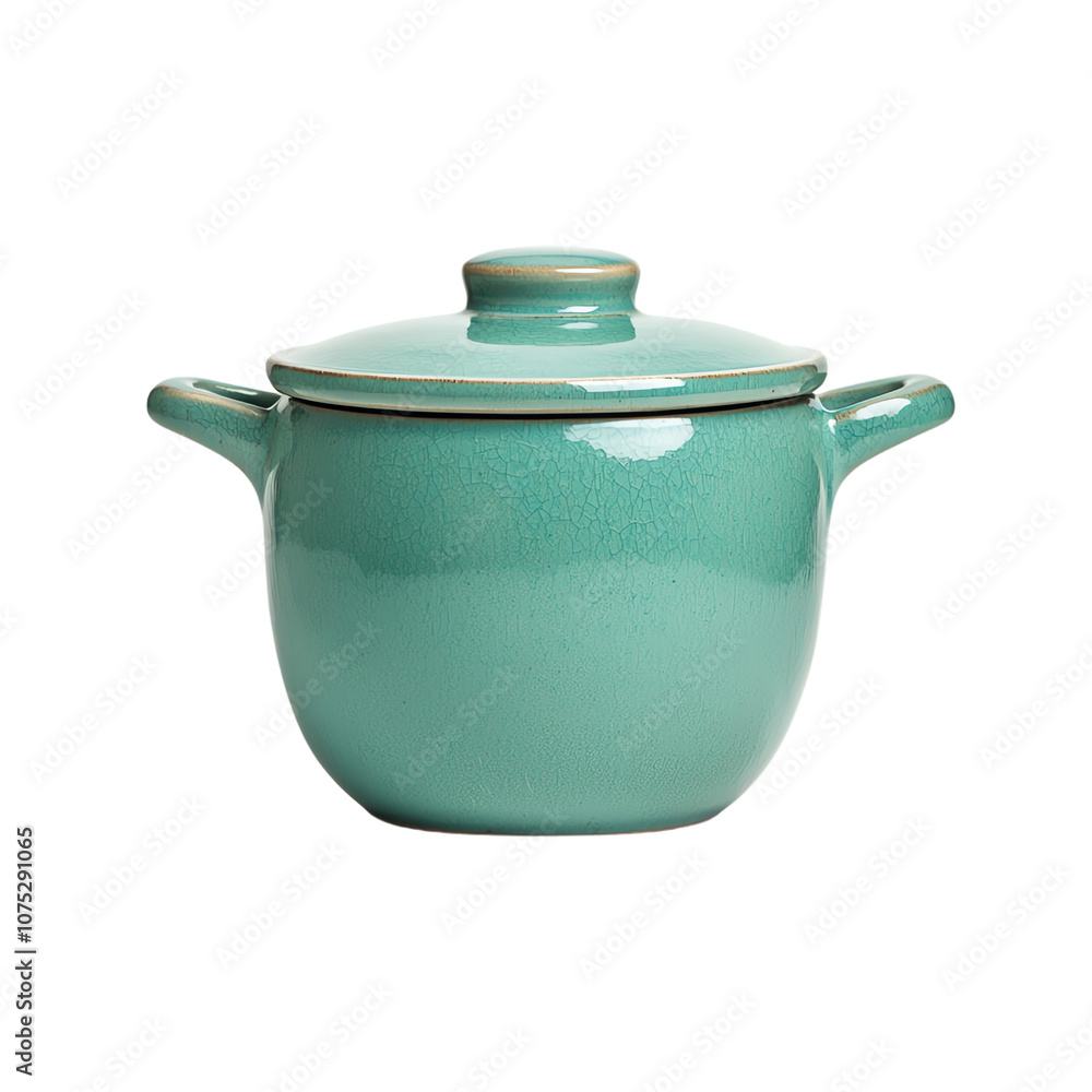 A stylish turquoise pot with a lid, perfect for cooking and serving delicious meals. Isolated on a white background. transparent background A stylish turquoise pot with a lid, perfect for cooking and serving delicious meals. Isolated on a white background. transparent background