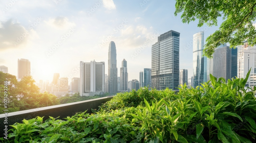 A vibrant city skyline with modern buildings at sunset, surrounded by lush greenery, showcasing the blend of nature and urban life. A vibrant city skyline with modern buildings at sunset, surrounded by lush greenery, showcasing the blend of nature and urban life.