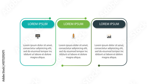  Infographic template three option, process or step for business