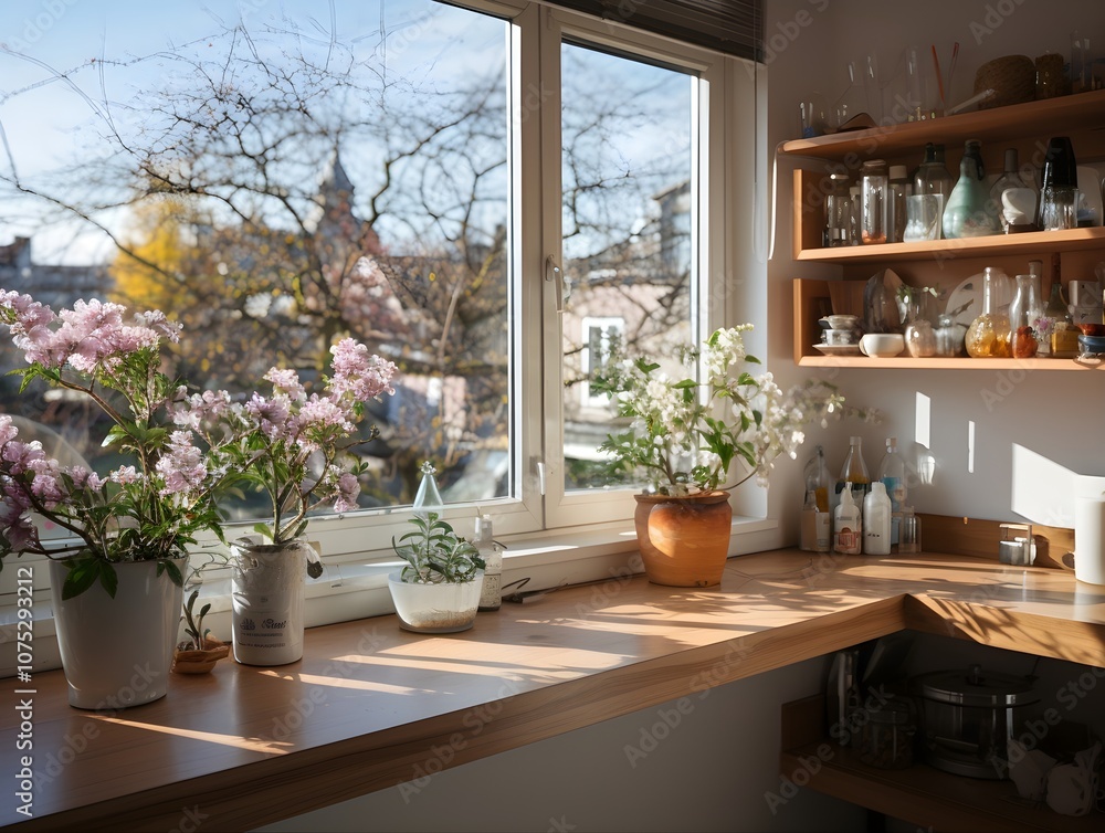 wall of a residential building with a window. the window is large, the entire width of the wall. sliding type of window opening wall of a residential building with a window. the window is large, the entire width of the wall. sliding type of window opening