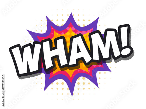 a spiky speech bubbles with text wham. isolated Vector Illustration