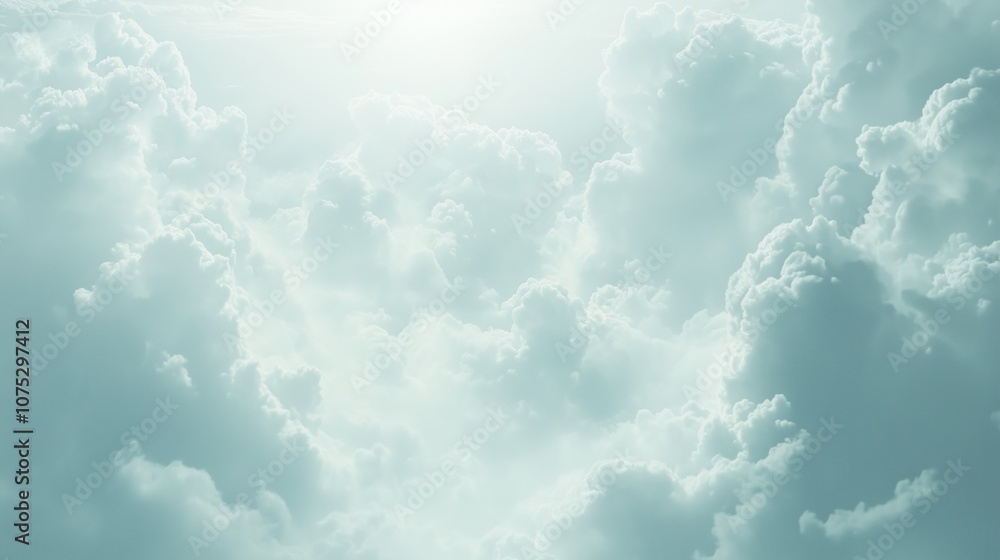 Soft clouds in sunlight creating a serene and dreamlike atmosphere Soft clouds in sunlight creating a serene and dreamlike atmosphere