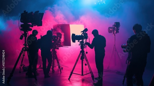 Film Crew Shooting in Studio Setting