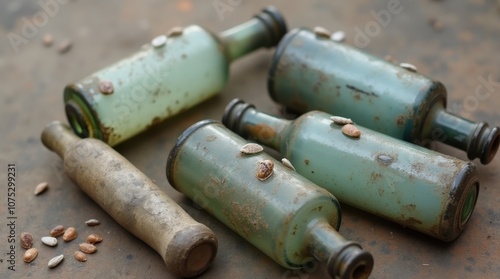 Seaworn Glass Bottles with Whispers of the Ocean