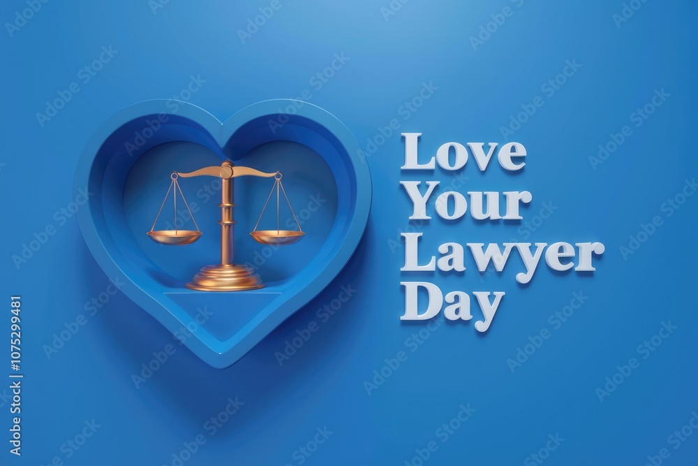 Scales of justice inside a heart celebrating Love Your Lawyer Day. Scales of justice inside a heart celebrating Love Your Lawyer Day.