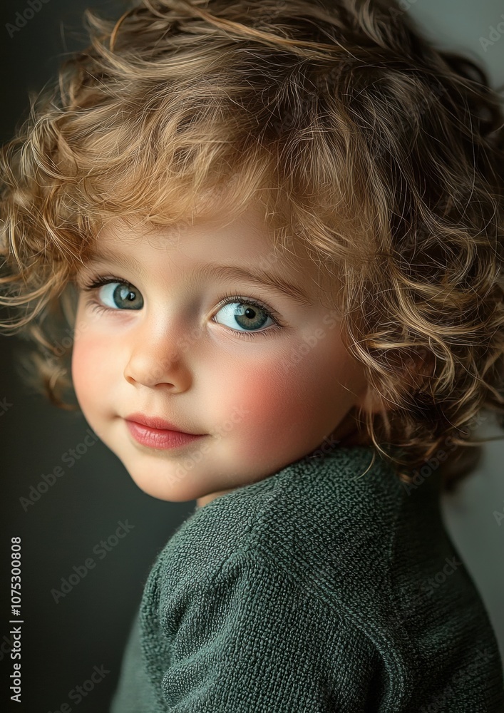 A young child with blonde hair and blue eyes is smiling at the camera A young child with blonde hair and blue eyes is smiling at the camera