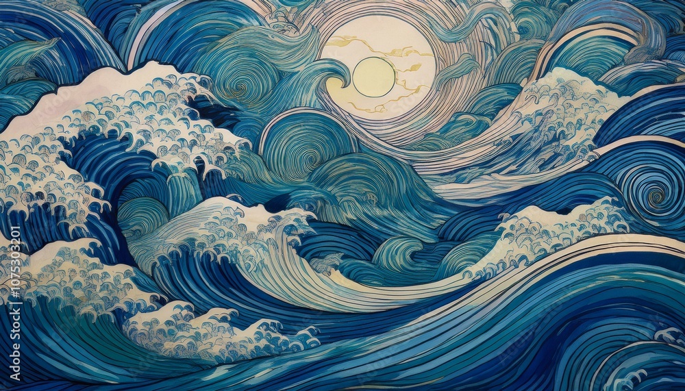 Oriental waves are repeated in a pattern Oriental waves are repeated in a pattern