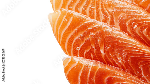 raw salmon fillet ready to cook isolated background photo