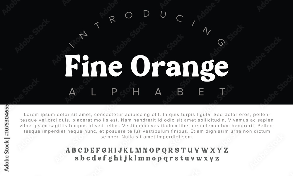 Luxury FineOrange alphabet letters font for logo