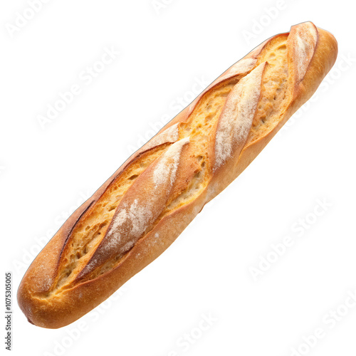 French bread baguette isolated on transparent background. AI Generative