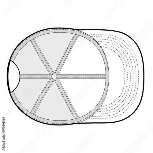 Cap Interior View Flat Template for Fashion Design


