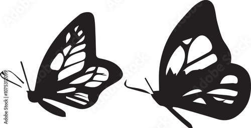 Butterfly silhouette vector EPS SET