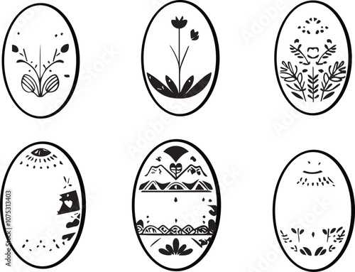 Easter egg silhouette vector EPS SET