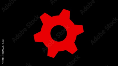 Settings icon animation isolated.  gear setting icon on black background animation, Spinning gears animation and rotete,. Rotating Gears, photo