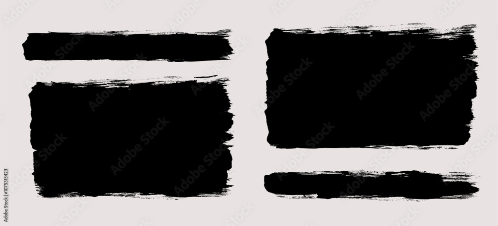 Brush strokes vector. Painted line and rectangle banner collection. Long and wide grunge background. Grain texture design elements Brush strokes vector. Painted line and rectangle banner collection. Long and wide grunge background. Grain texture design elements
