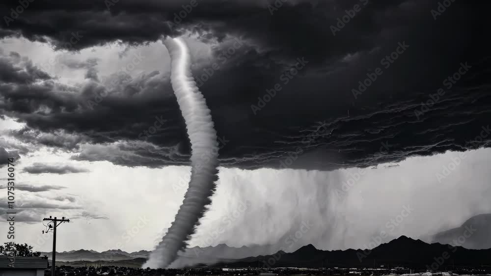 Nature unleashes its fury as a massive tornado descends from dark storm ...