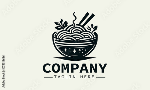 Noodle Bowl Logo Design, Asian Food, Yummy Food, Restaurant logo, Food Logo