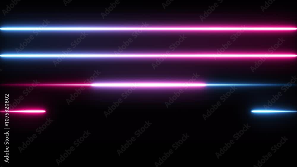 Straight neon laser lines Animation on plain black background Straight neon laser lines Animation on plain black background