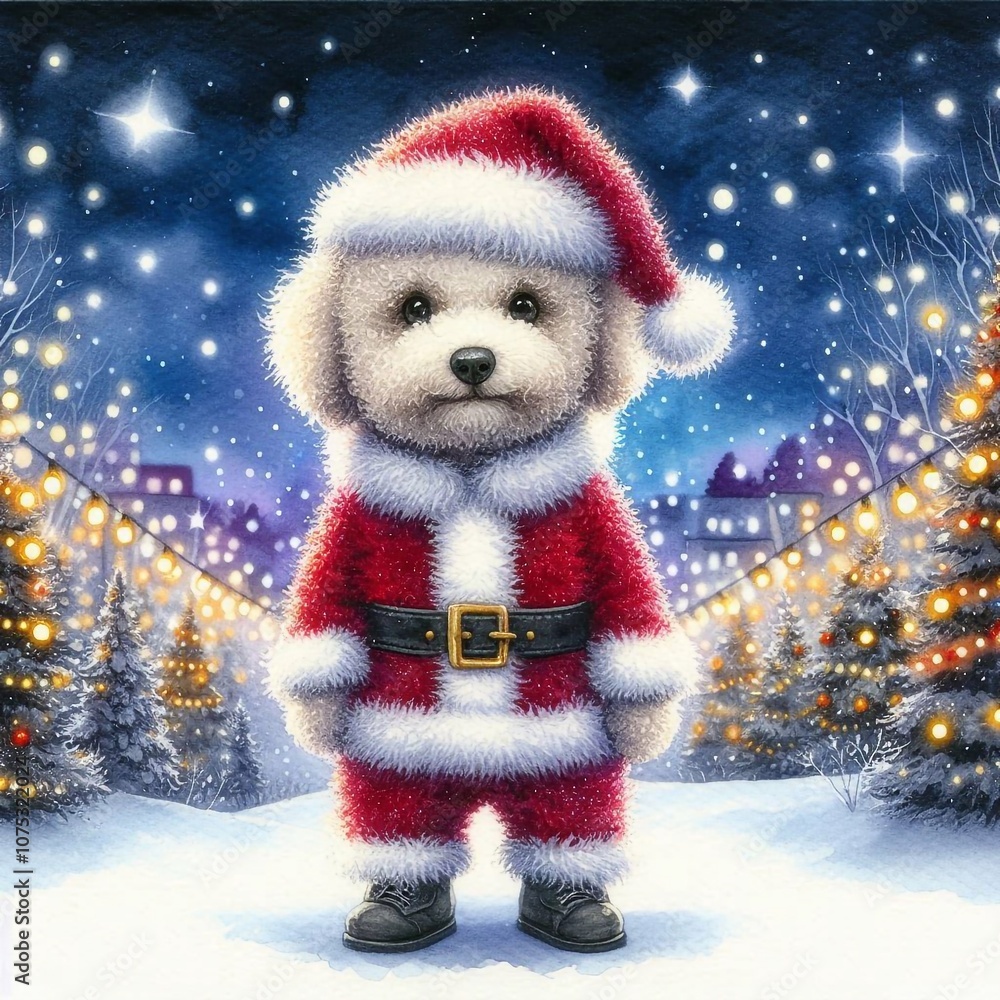 niedlicher Pudel aus Weihnachtsmann niedlicher Pudel aus Weihnachtsmann